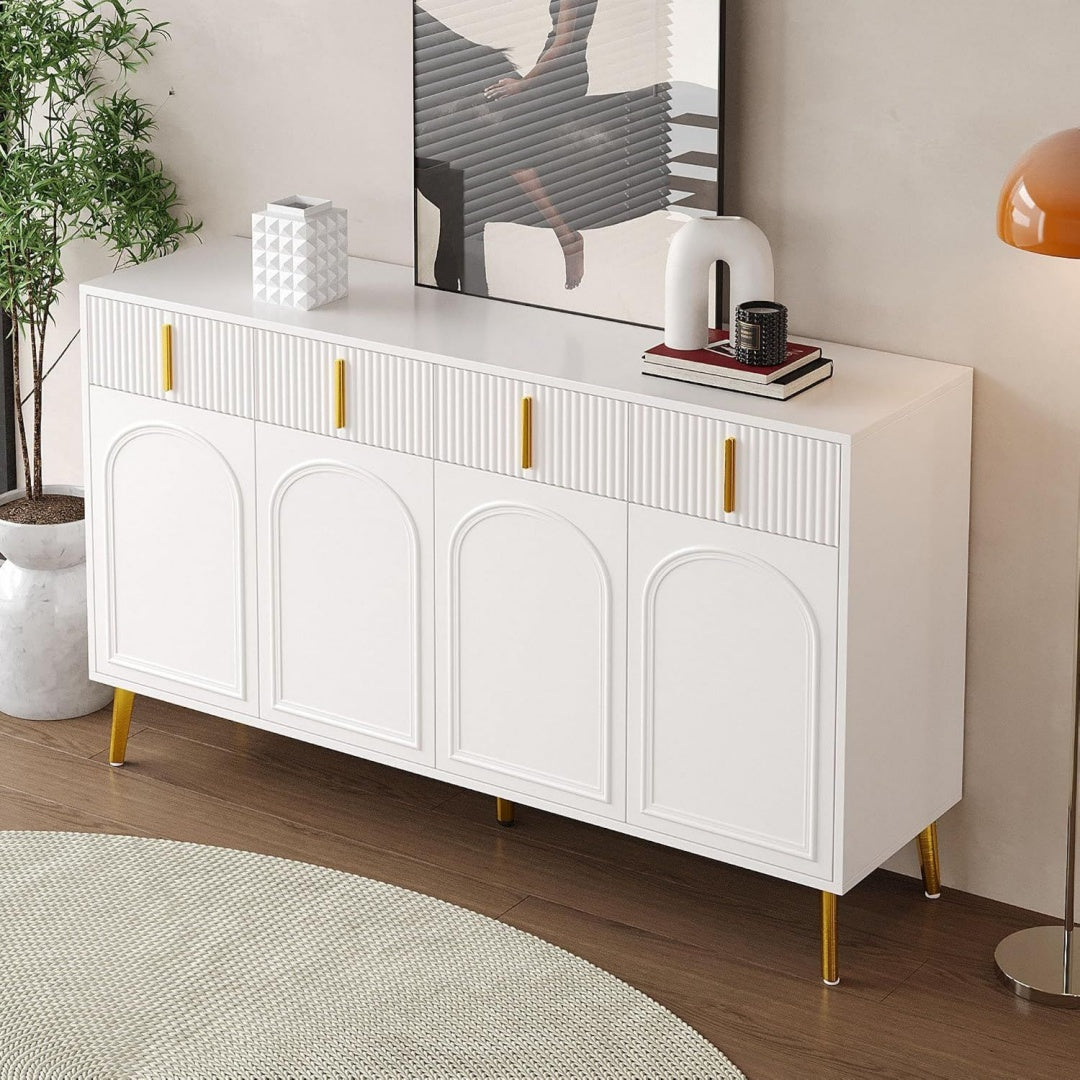 Sideboard mit 4 Tueren, 4 Schubladen und Schubladen