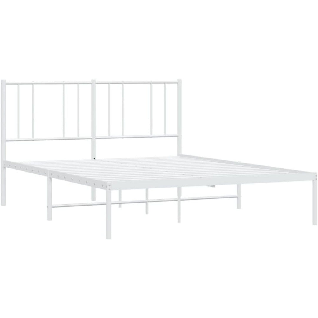 Das Bettgestell misst 140 x 190 cm in Weiss