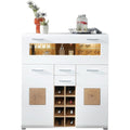 Sideboard in Weiss und Eichenbraun mit matten Oberflaechen