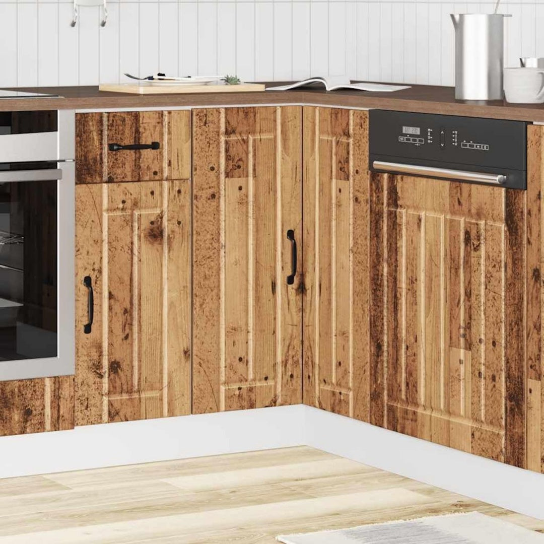 Vitrine aus Holzwerkstoff zeigt Hoehenverstellung