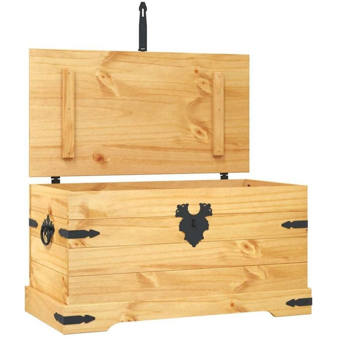 Aufbewahrungstruhe mit den Massen 91 x 49.5 x 47 cm in Naturbraun