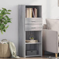 Hochschrank mit den Massen 45 x 42.5 x 124 cm in Eichenbraun und Grau