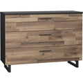 Sideboard in Naturbraun und Schwarz mit 3 Schubladen