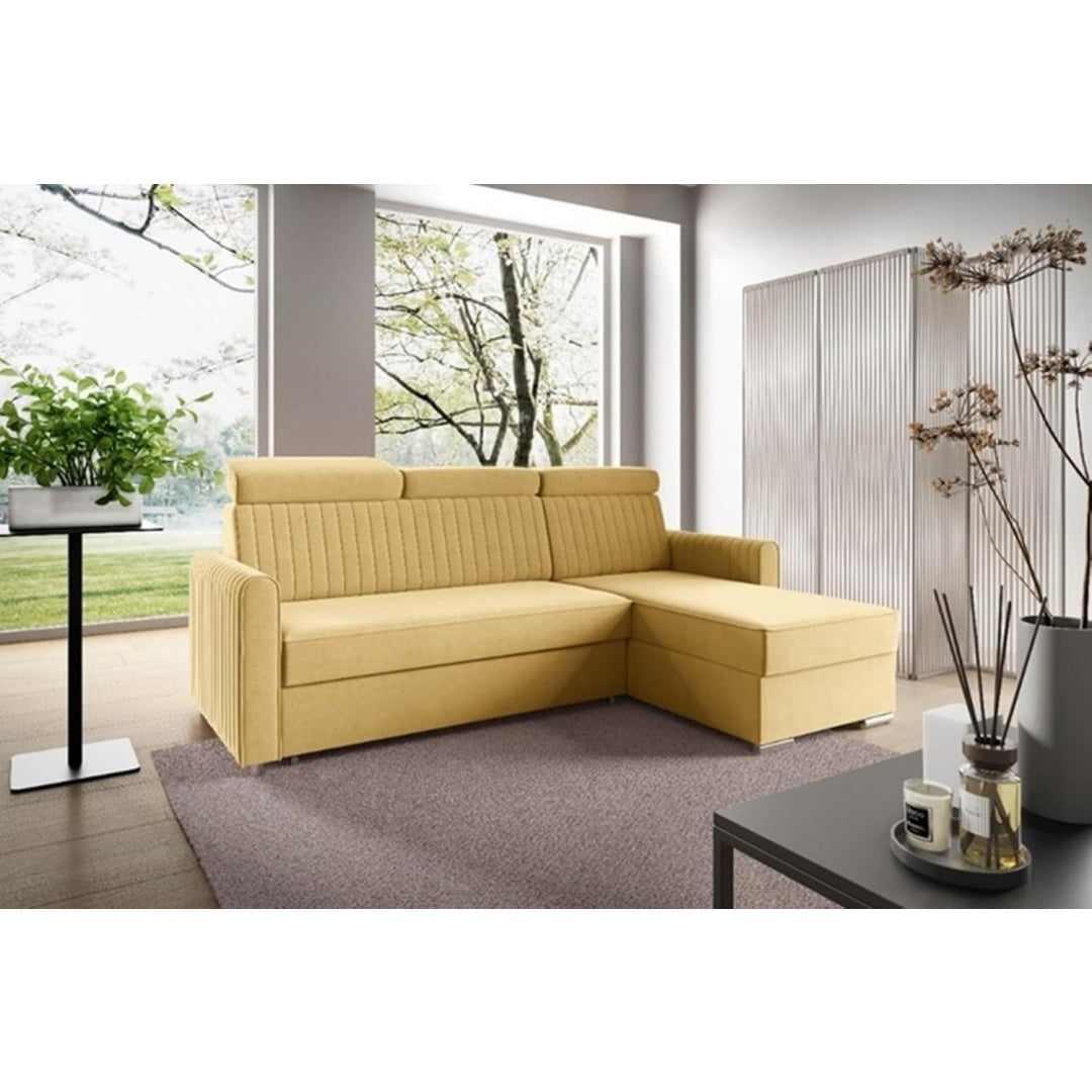 Sofa aus Samt und Stoff in Gelb