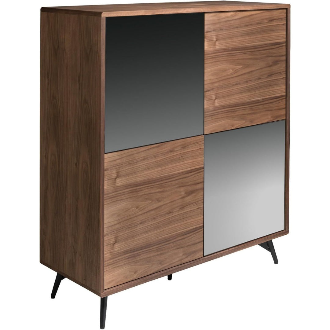 Sideboard aus Glas mit einem Spiegel