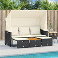 Sofa aus Rattan in Schwarz