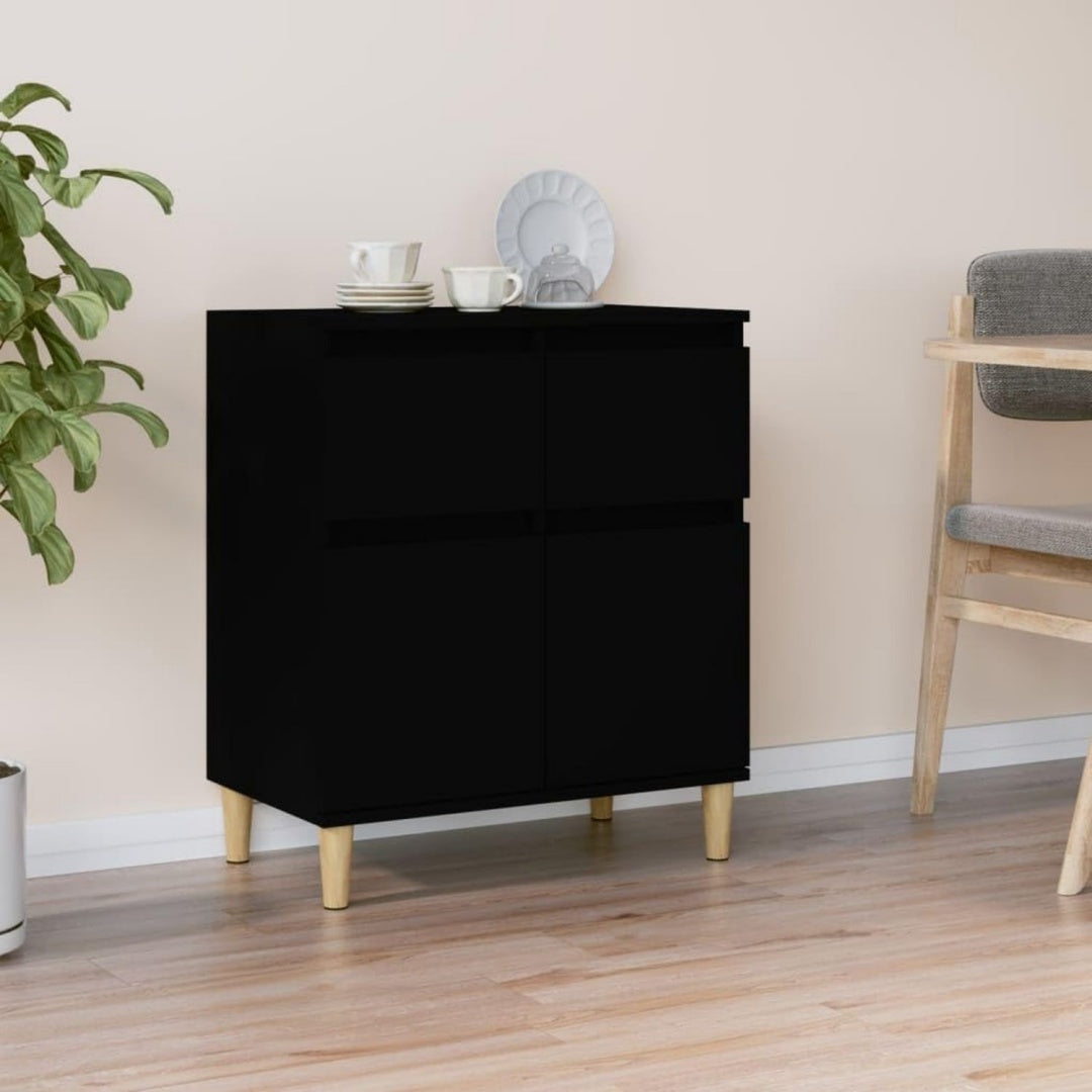 Sideboard aus Holzwerkstoff in Schwarz mit den Massen 60 x 35 x 70 cm