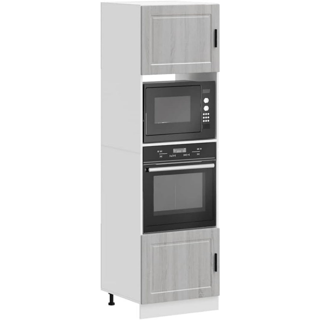 Unterschrank in Eichenbraun und Grau
