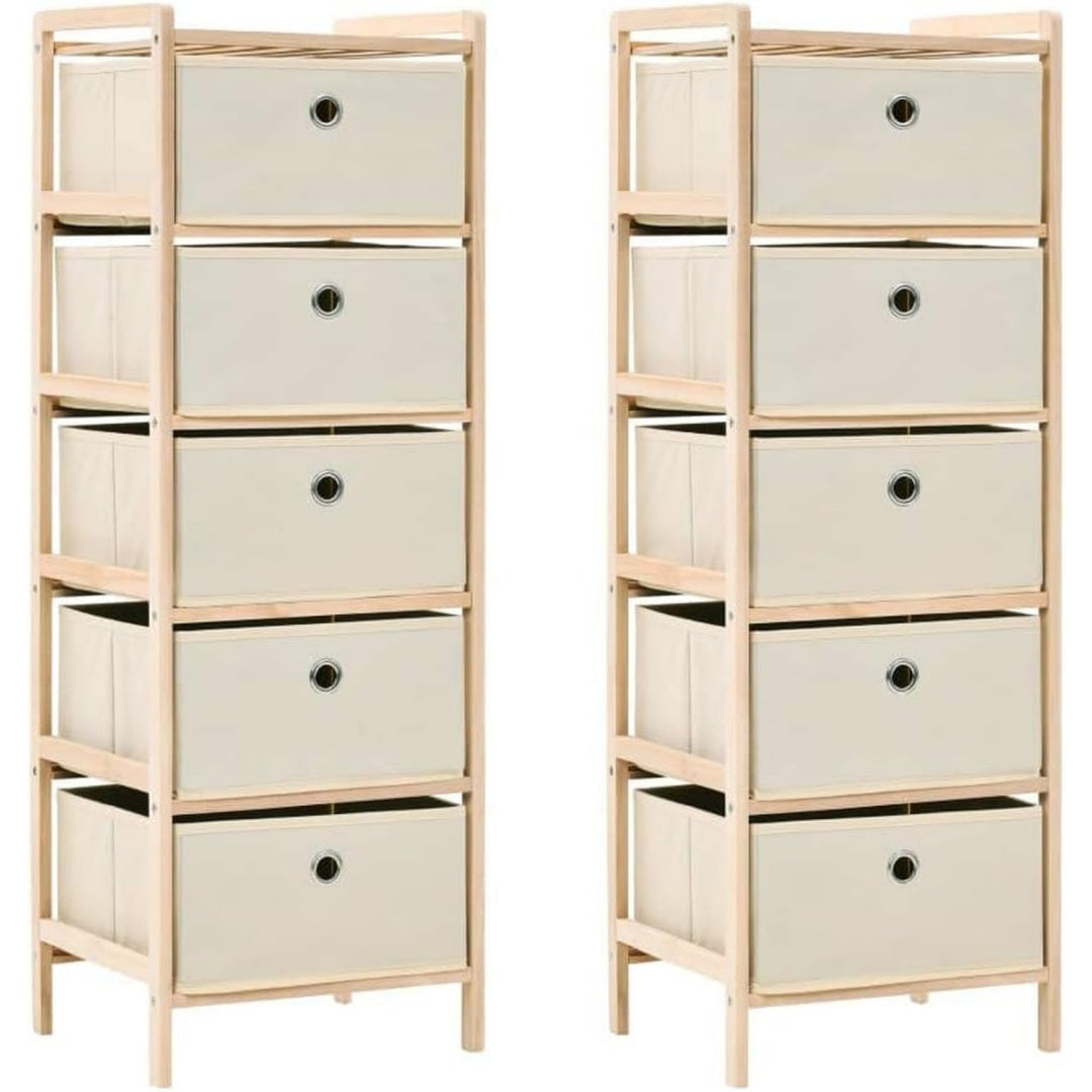Beige gibt dem Regal einen farblichen Akzent